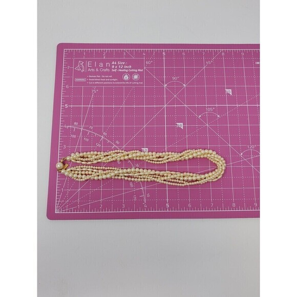 VINTAGE MARVELLA IVORY FAUX PEARL 4 STRAND TWIST NECKLACE FASHION JEWELRY - Picture 12 of 12